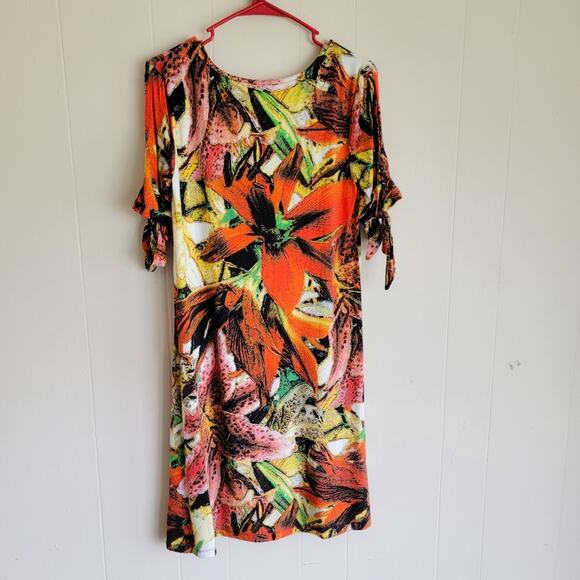 Carmen Marc Valvo Multicolor Floral Sheath Dress - Picture 3 of 4